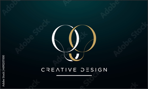 QQ or Q Alphabet letters logo monogram
