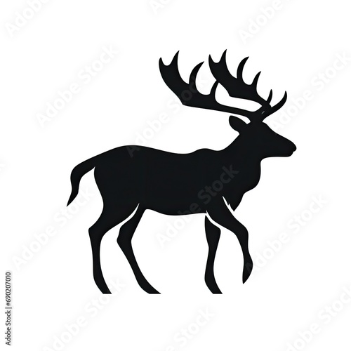 simple reindeer silhouette on white background