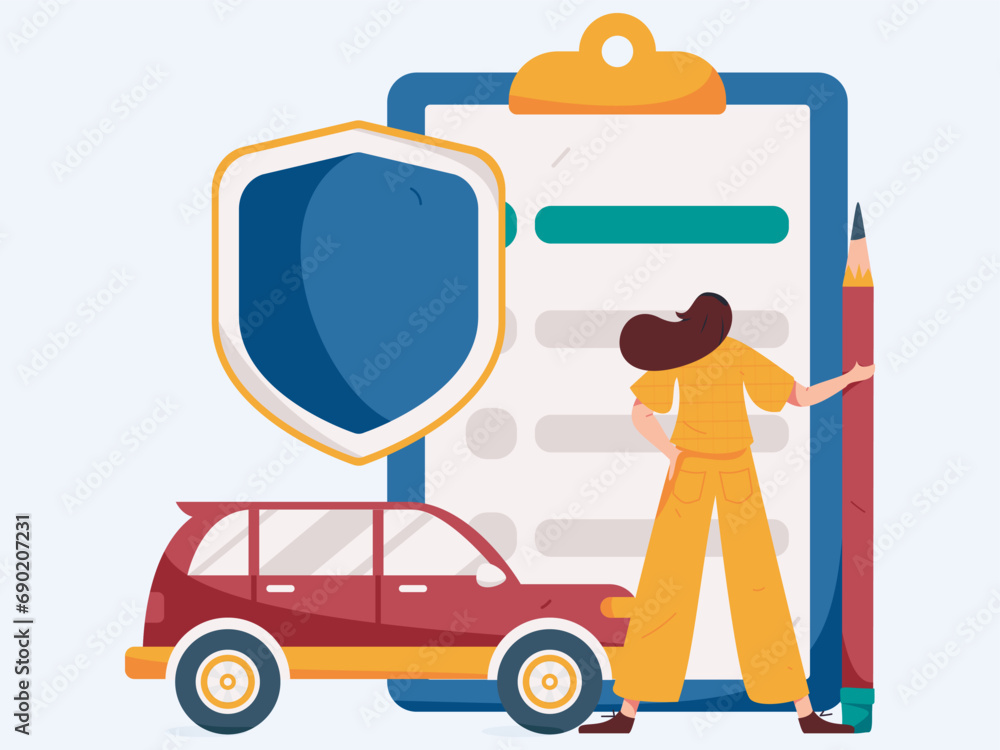 Buy insurance for car flat character vector concept operation illustration
Buy insurance for car flat character vector concept operation illustration