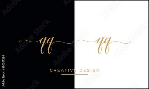 QQ or Q Alphabet letters logo monogram