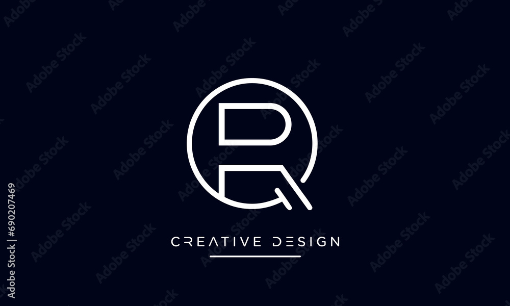 Alphabet letters QR or RQ logo monogram Alphabet letters QR or RQ logo monogram