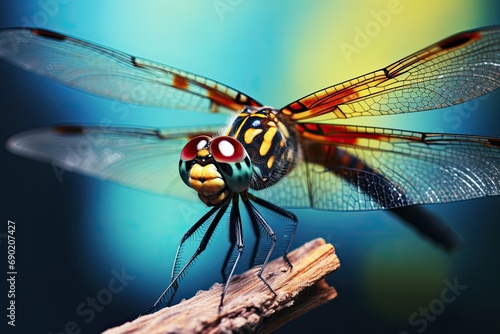 Beautiful bright Dragonfly high resolution HD large format not blurry (AI Generator) © naruto