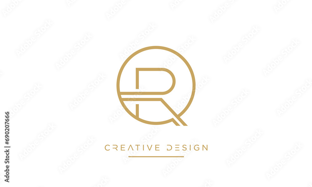 Alphabet letters QR or RQ logo monogram Alphabet letters QR or RQ logo monogram