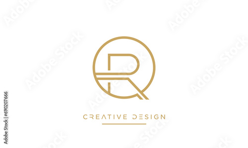 Alphabet letters QR or RQ logo monogram