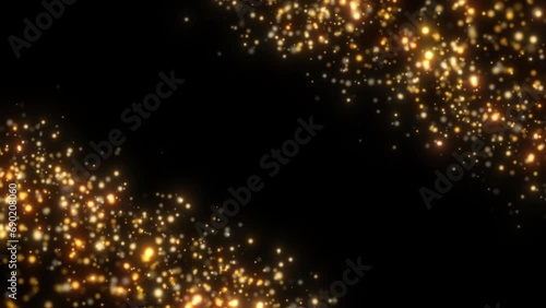 sparkling brilliant gold particles animation background loop photo