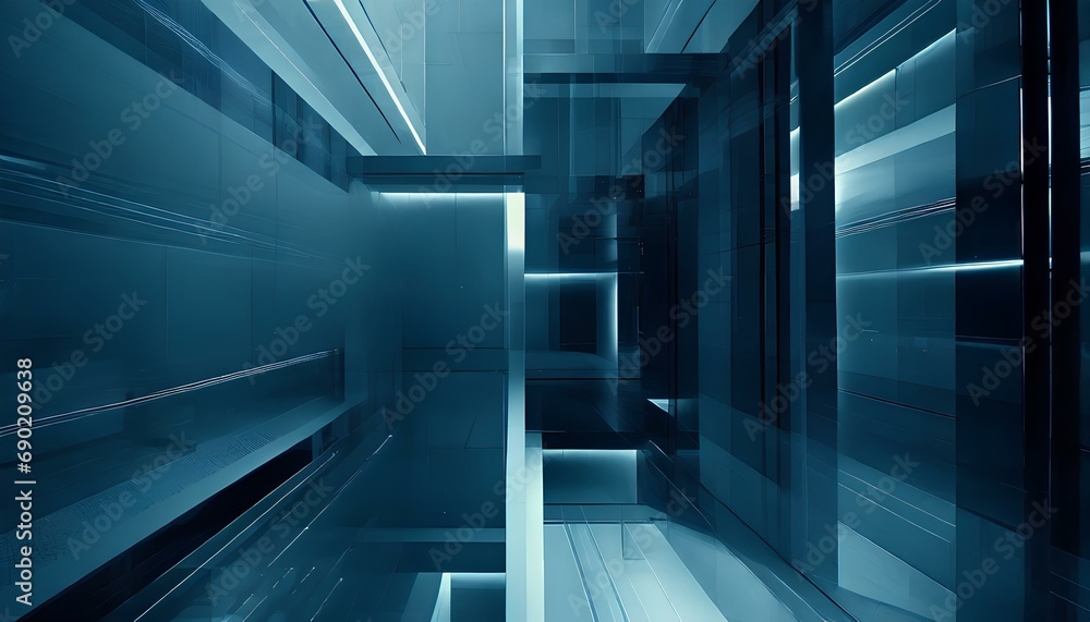 Dive into the surreal with this abstract background. Dark, blurred geometric shapes form a futuristic tapestry, enhanced by dynamic lights and shadows for a mesmerizing visual experience Dive into the surreal with this abstract background. Dark, blurred geometric shapes form a futuristic tapestry, enhanced by dynamic lights and shadows for a mesmerizing visual experience