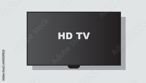 4K TV flat screen lcd or oled, plasma, realistic illustration, White blank monitor mockup. wide flatscreen monitor hanging on the wall.