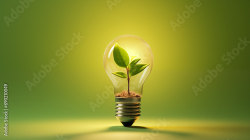 Green renewable energy idea conceptual image. AI generated photo