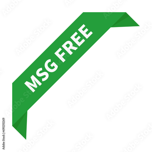 Msg Free In Green Rectangle Ribbon Shape For Product Information Business Promotion Marketing Social Media
