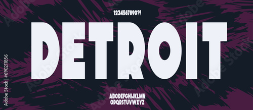 Font detroit vector modern typography for decoration, infographics, video, promotion, logotype, poster, t shirt, book, animation, banner, game, printing. 10 eps
