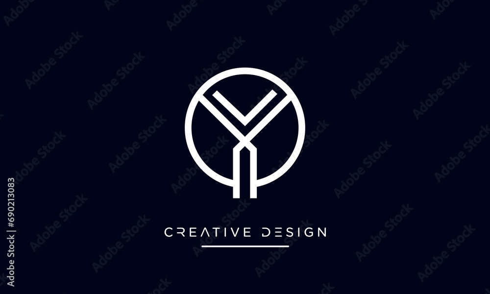 Alphabet letters QY or YQ logo monogram Alphabet letters QY or YQ logo monogram