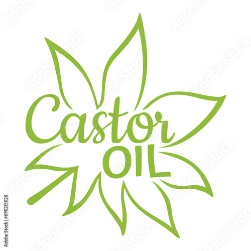 Castor Oil - leaf and calligraphic text