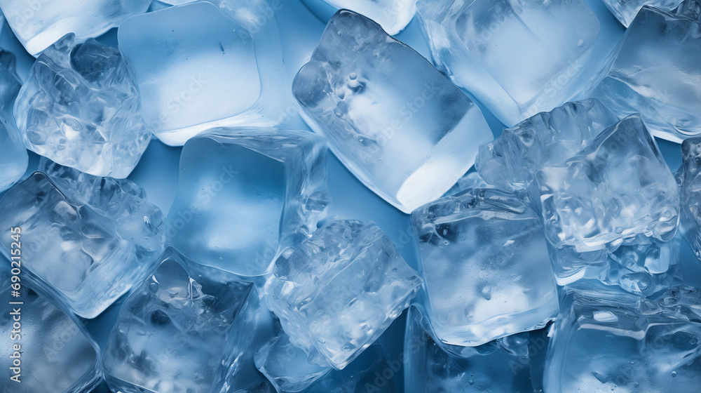 ice cubes, ice background, top view ice cubes, ice background, top view