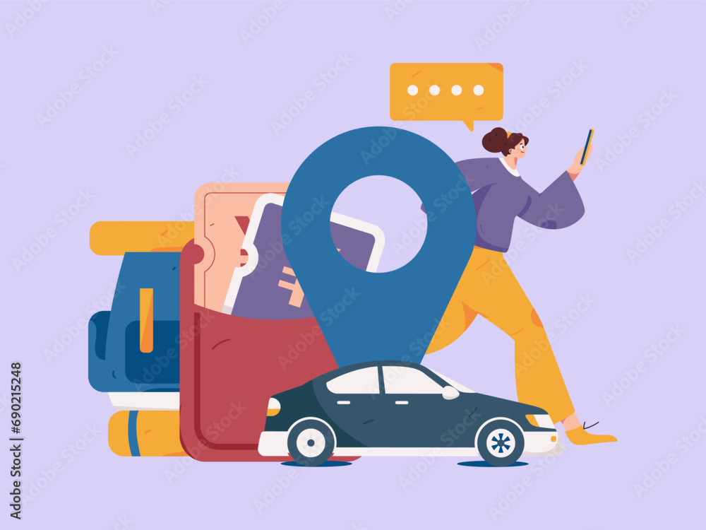 Flat vector concept operation hand drawn illustration of people taking a taxi
Flat vector concept operation hand drawn illustration of people taking a taxi