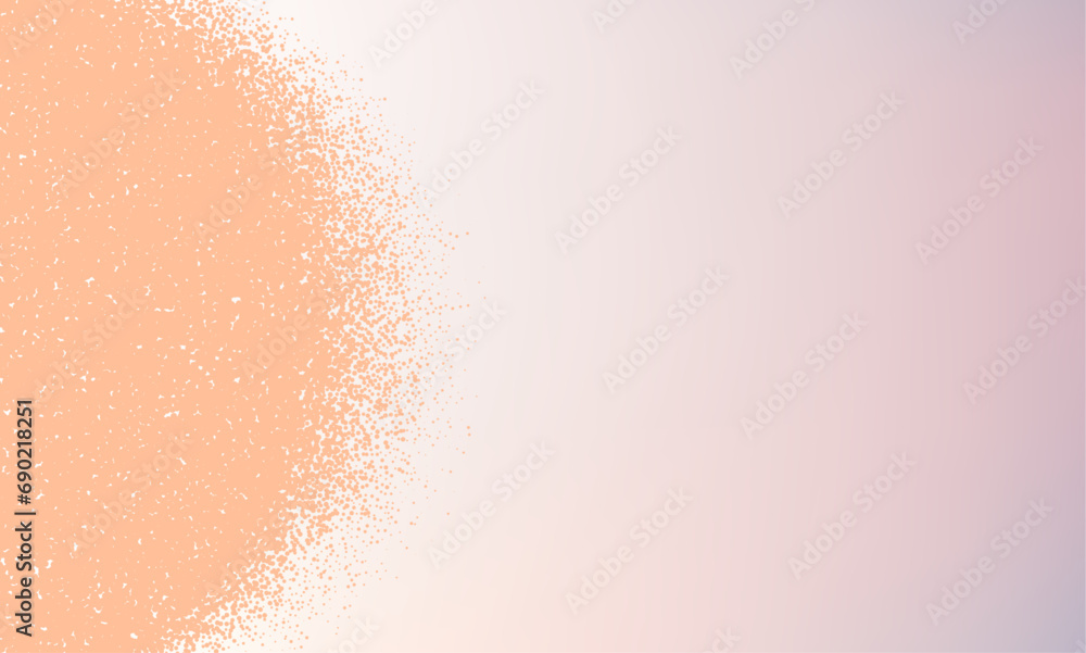 Fototapeta premium Blurred peach fuzz blob banner, circle grain texture and noise distressed effect. Dotted print wallpaper.