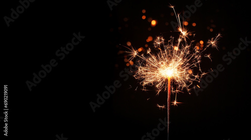 holiday background with a sparkler