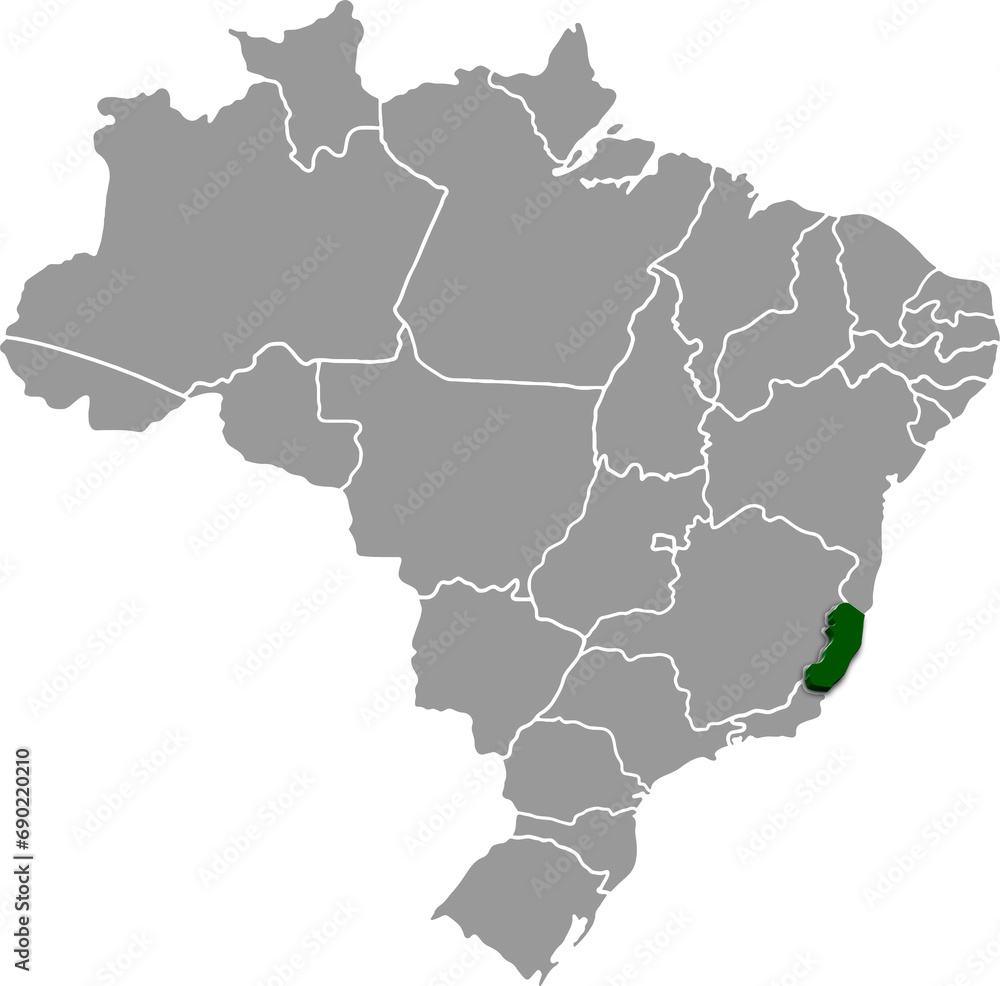 Fototapeta premium ESPIRITO SANTO province of BRAZIL 3d isometric map