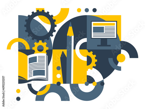 E-learning, studying or brain development concept