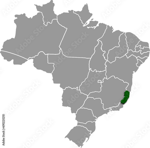 ESPIRITO SANTO province of BRAZIL 3d isometric map