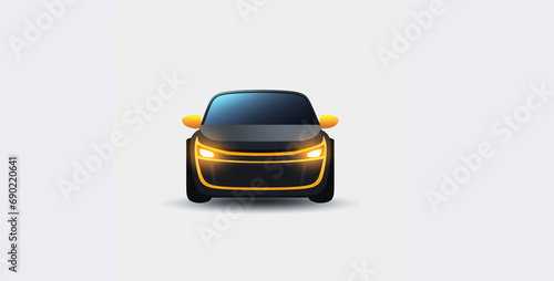 car isolated on white, icon taxi app uber photo