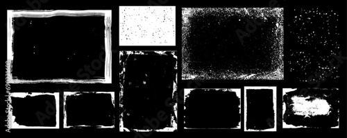 Conjunto de texturas desgastadas vectorizadas con textura de papel rasgadop, manchado. Superposición de polvo, suciedad, partículas de ruido, grano photo