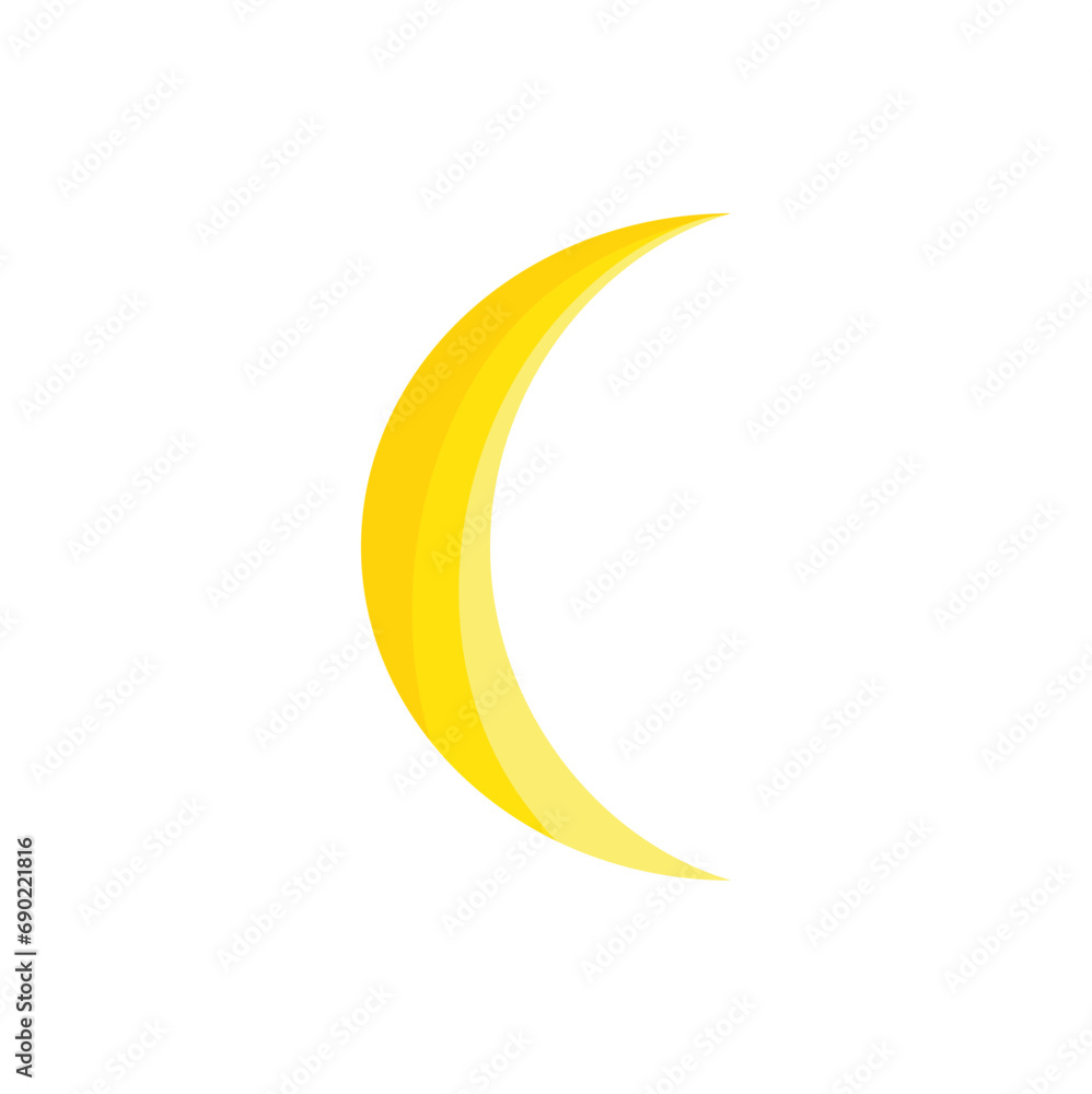 Yellow moon icon Yellow moon icon