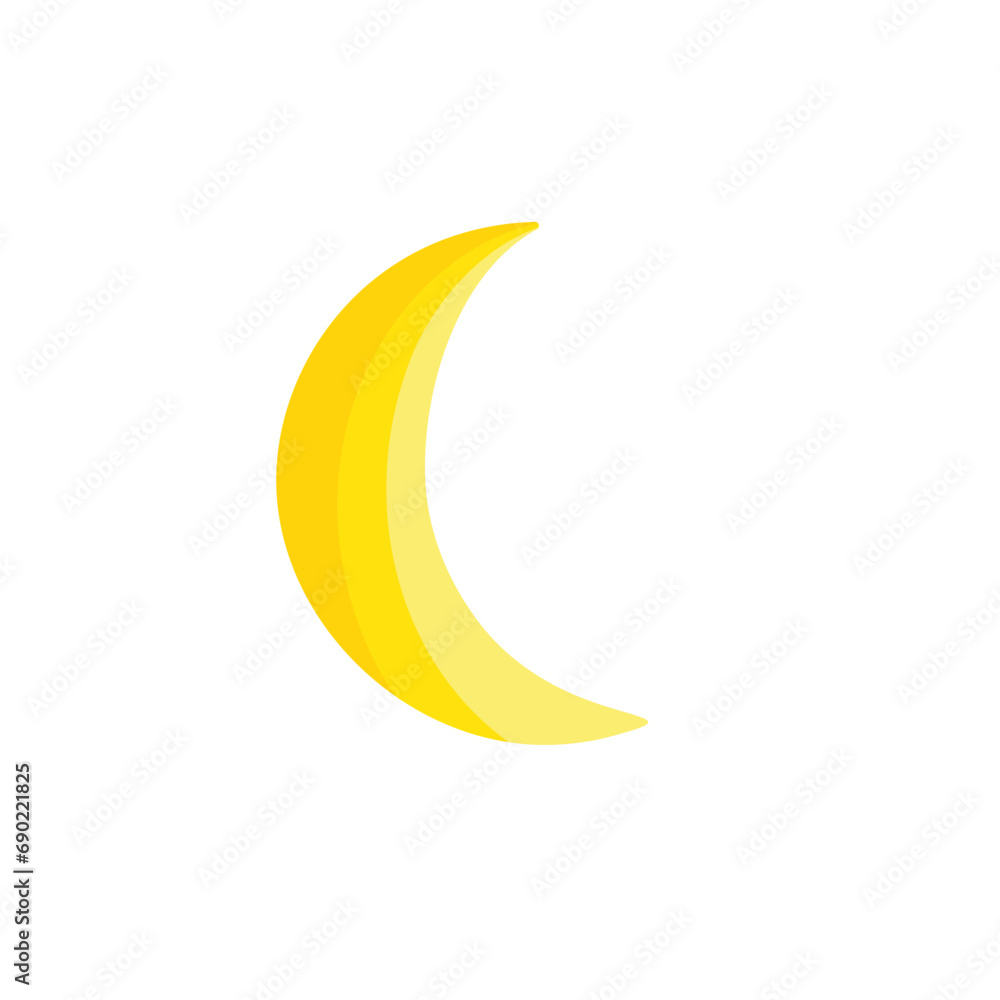 Yellow moon icon Yellow moon icon