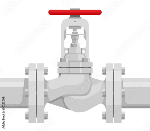 Gas or water valve flat illustration