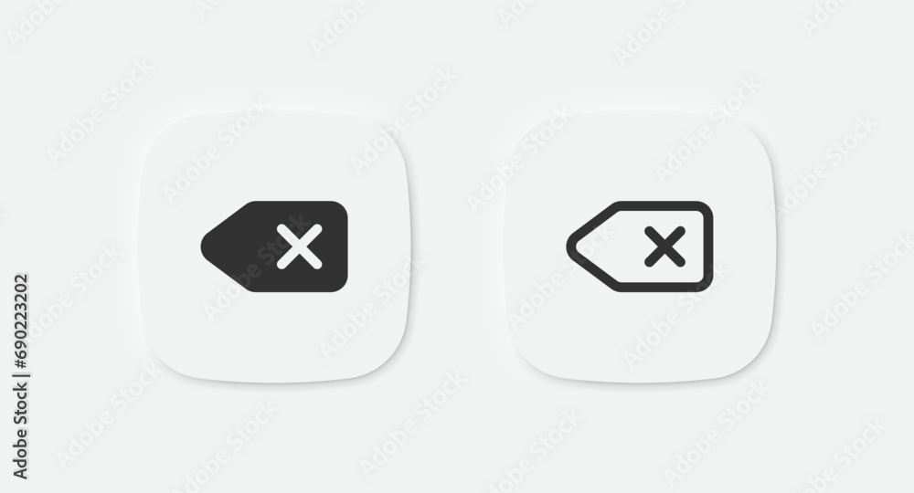 Backspace icon. Button delete symbol. Keyboard erase signs. Key arrow ...