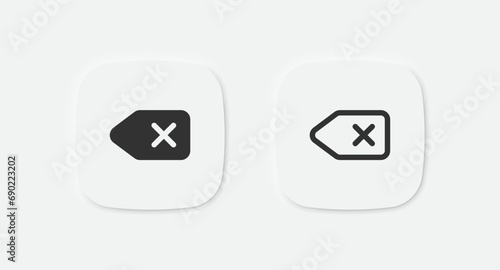 Backspace icon. Button delete symbol. Keyboard erase signs. Key arrow back symbols. Remove text icons. Vector isolated sign. photo