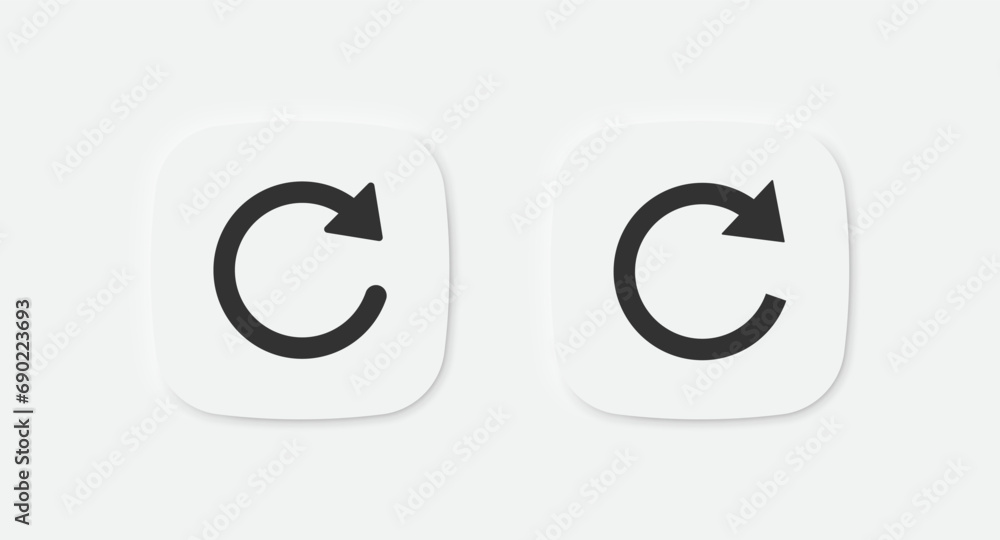 Reload icon. Repeat symbol. Reset signs. Refresh symbols. 1 arrow icons. Vector isolated sign. Reload icon. Repeat symbol. Reset signs. Refresh symbols. 1 arrow icons. Vector isolated sign.
