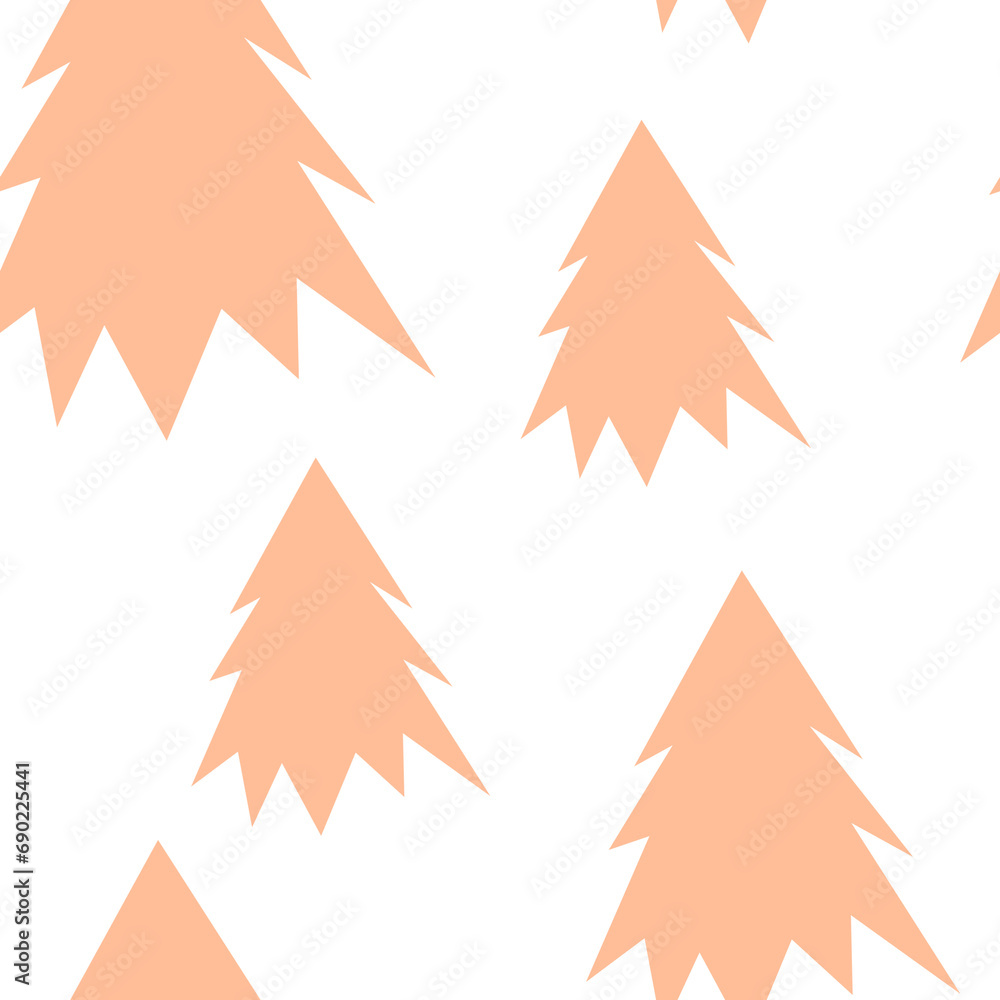 Christmas tree cutout background. trees happy New Year seamless pattern