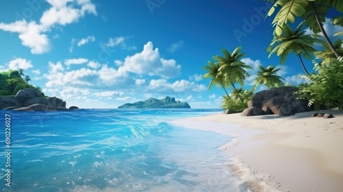 tropical beach background  Advertisement  Print media  Illustration  Banner  for website  copy space  for word  template  presentation  travel  recreation