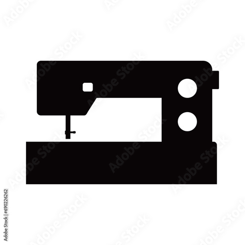 sewing machine silhouette design. tailor equipment sign and symbol.