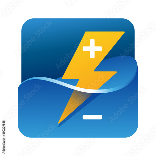 Electrolyte Drink square icon - ions in water