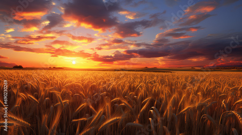 wheat field at sunset © Nikodem