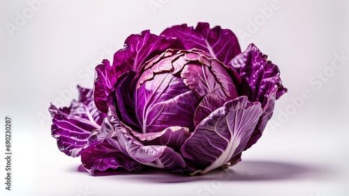 purple cabbage on isolated white background 