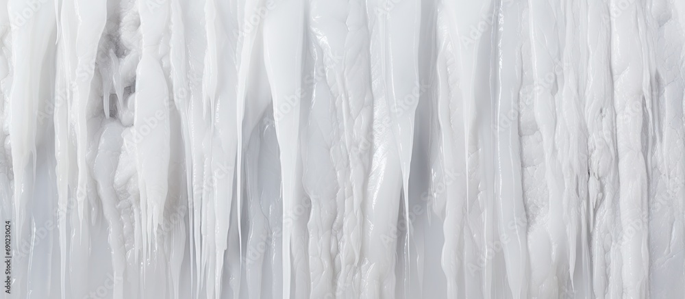 Obraz premium icicles on a white background Closeup shot of aesthetic marble texture for backgrounds. Website header. Creative Banner. Copyspace image