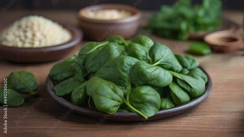spinach on the table, spinach vegetable cooking ingredients spinach on the table, spinach vegetable cooking ingredients