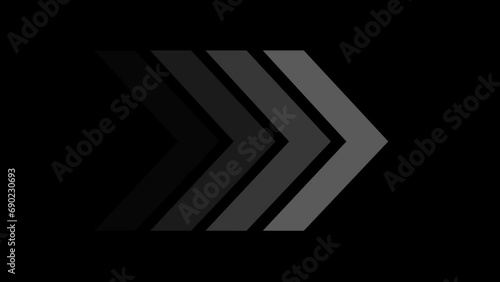 White swipe forward or right pointing solid arrow icon. Right direction arrow. Black arrow forward photo