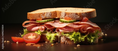 Ham and melted cheese sandwich Mixto sandwich Tostado sandwich Bikini sandwich. Website header. Creative Banner. Copyspace image