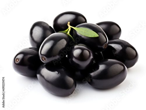 Black olives isolated on white background