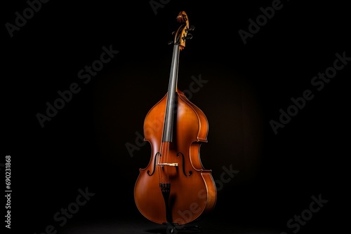 Double bass. Contrabass classical music instrument. Close up cello photo