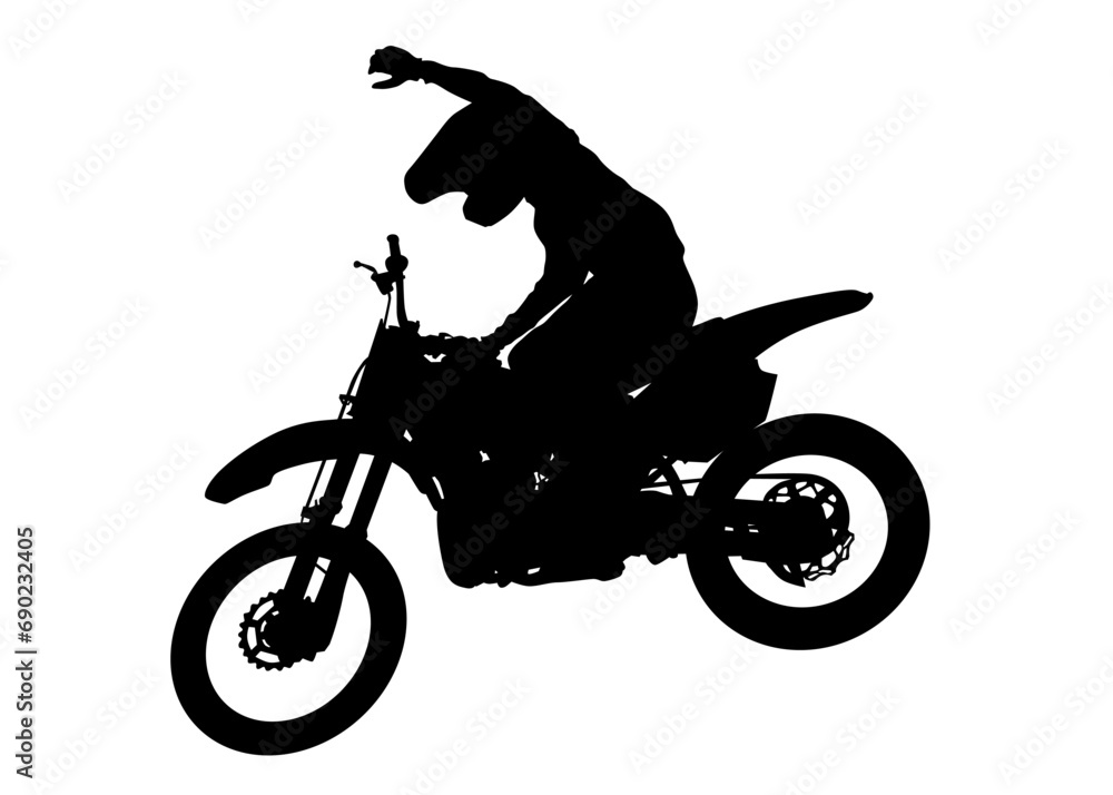 Fototapeta premium Old big bike and man white background