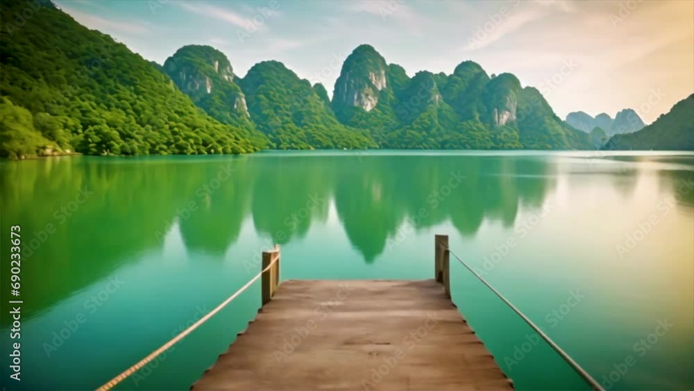 Lake in the mountains Arial View, Generative AI. Lake in the mountains Arial View, Generative AI.