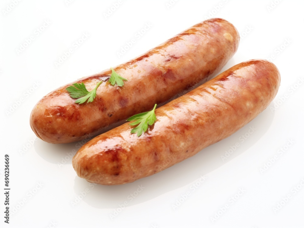 Breakfast sausage isolated on white background Breakfast sausage isolated on white background