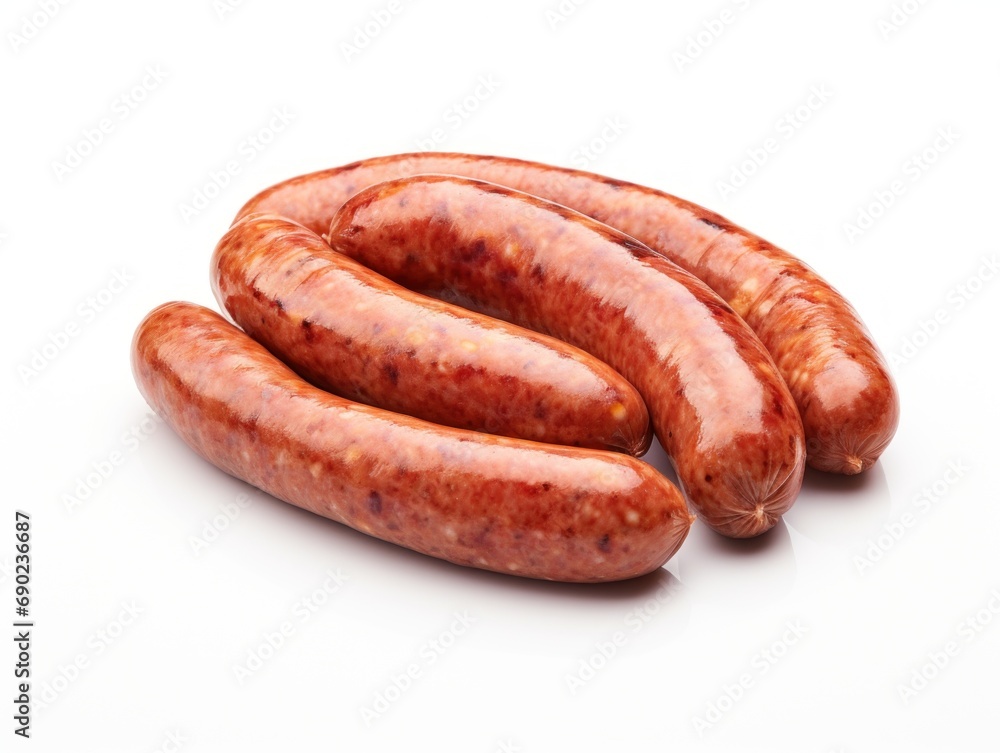 Breakfast sausage isolated on white background Breakfast sausage isolated on white background