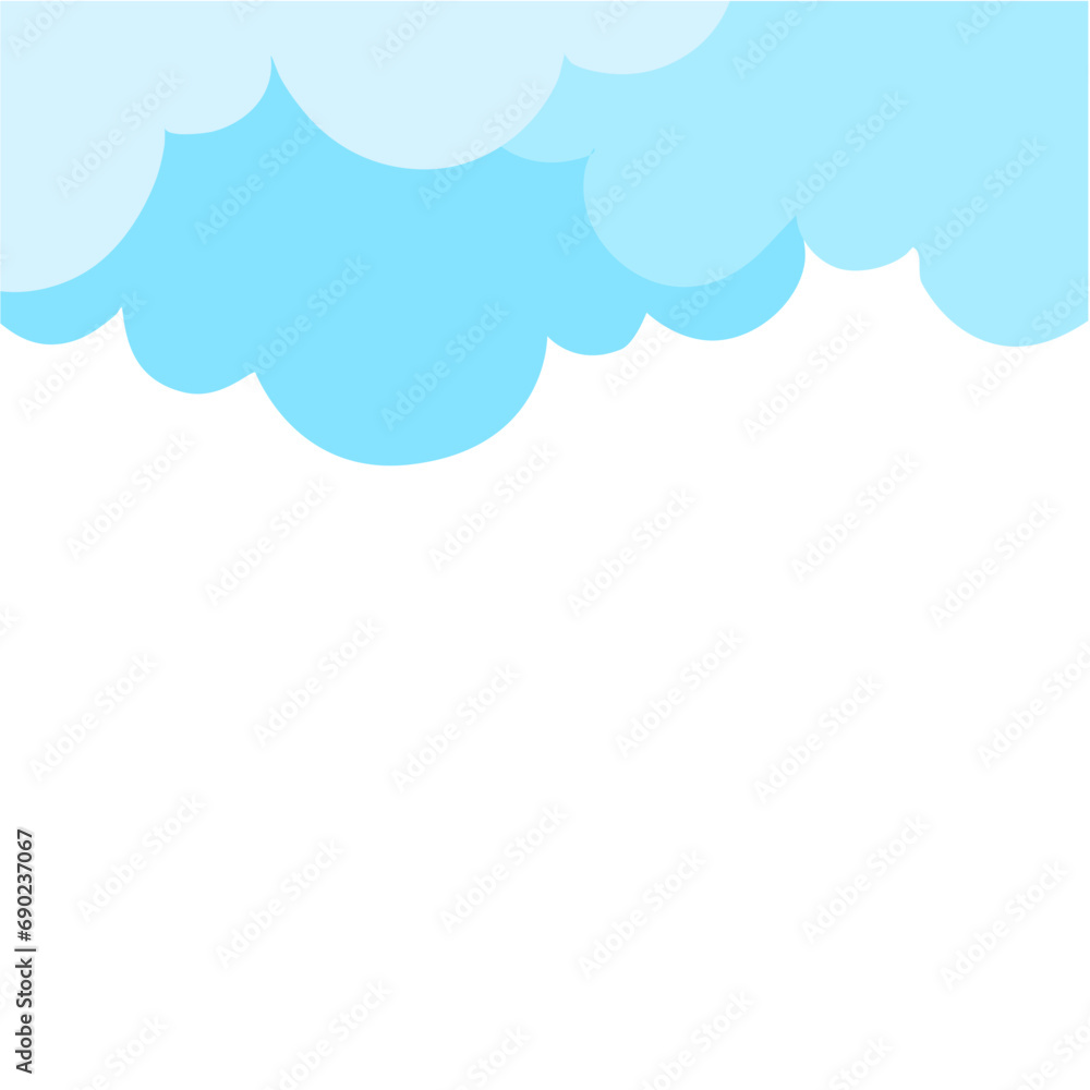 Cloud sky blue border 