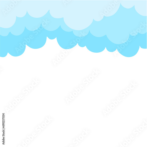Cloud sky blue border 