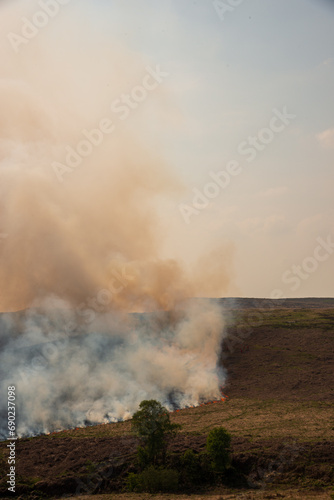 Wildfires in Northern England on Moorland